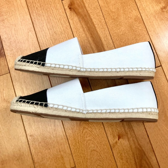 J. Crew canvas cap-toe slip-on espadrilles black/white Size 11 - Picture 7 of 8